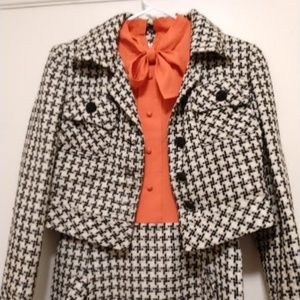 "9 to 5" Vintage Houndstooth Suit With Pussybow
